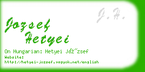 jozsef hetyei business card